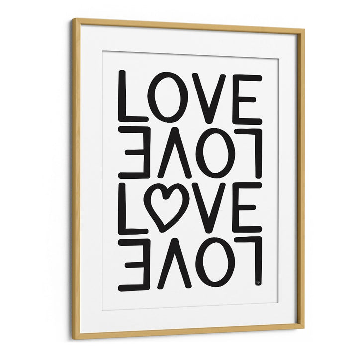 Love Love by Martina Fashion Paintings Fashion Posters in Oak Wood Frame With Mount