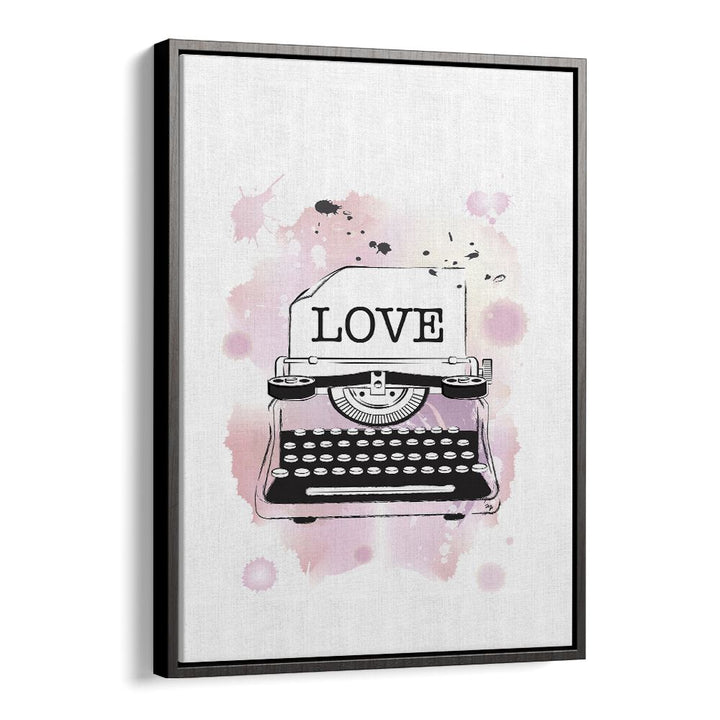 Love Typewriter by Martina Fashion Paintings Fashion Posters in Black Floater Frame