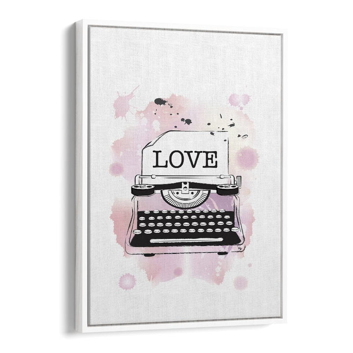 Love Typewriter by Martina Fashion Paintings Fashion Posters in White Floater Frame