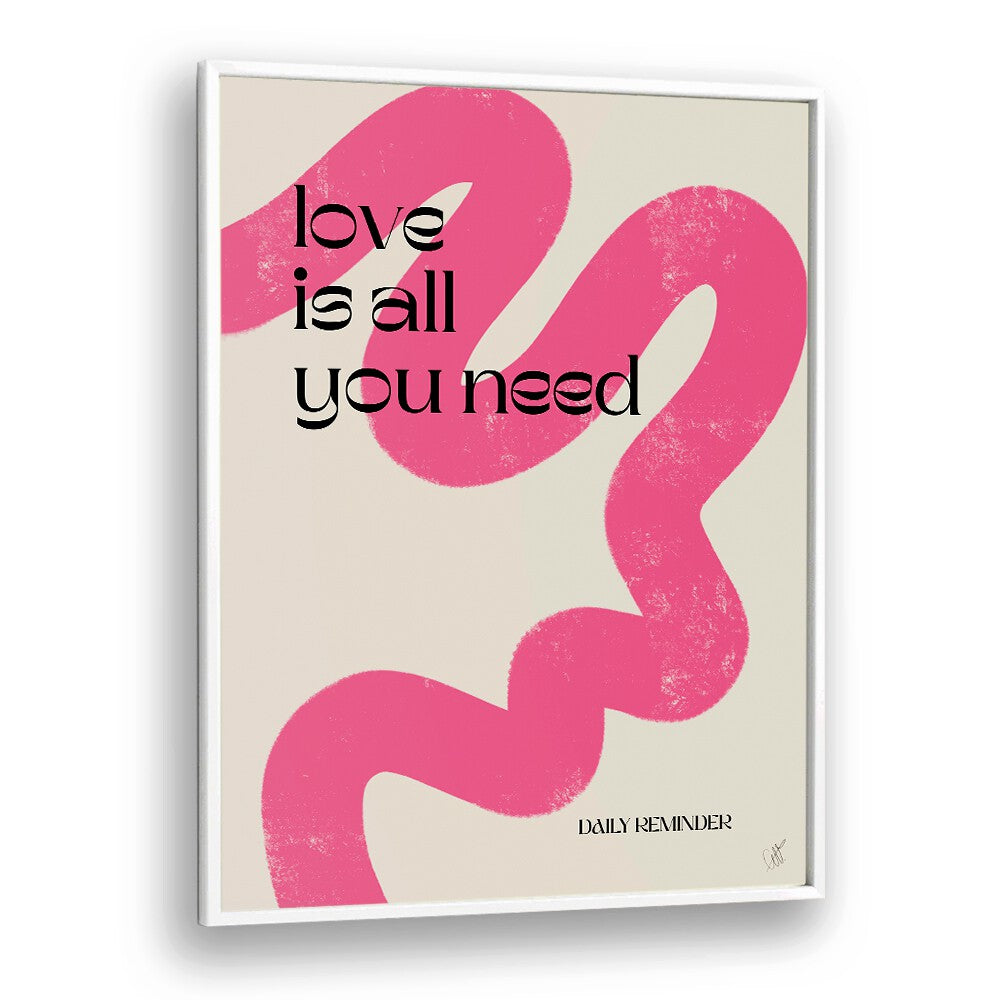 Love is All You Need by Anne-marie Volfova Quotes and Typography Posters in White Plain Frame