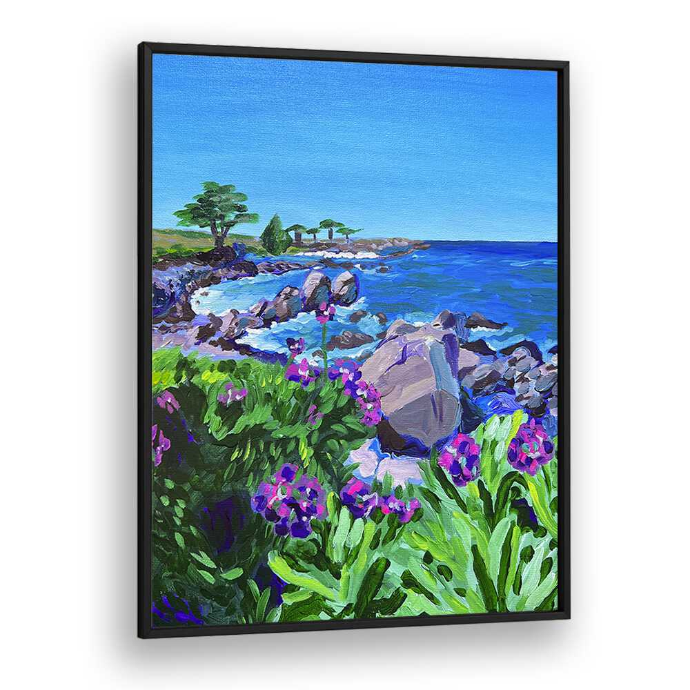 Lovers Point By Key And Sea Creative Landscape Art Print in Black Plain Frame