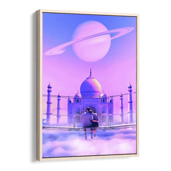 Lovers Point by Ritvik Takkar Surrealism in Oak Wood Floater Frame