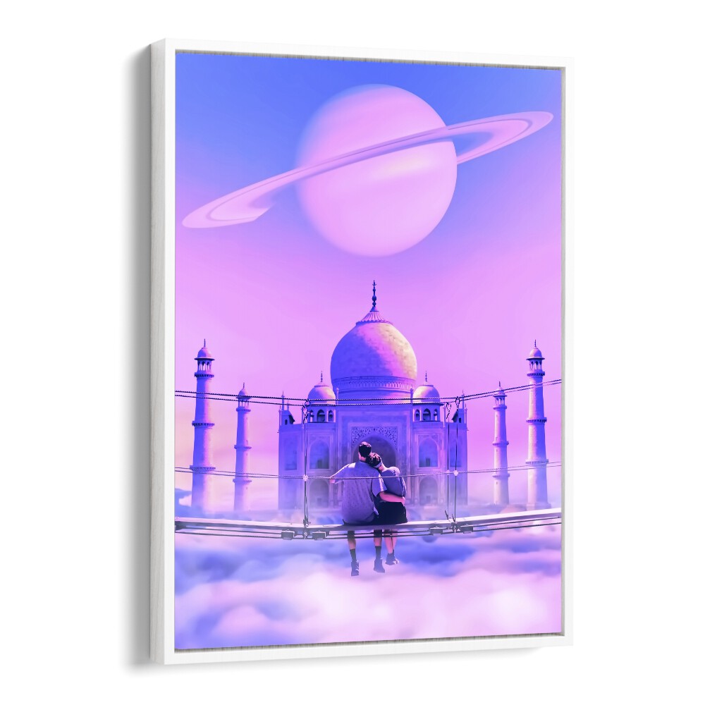 Lovers Point by Ritvik Takkar Surrealism in White Floater Frame