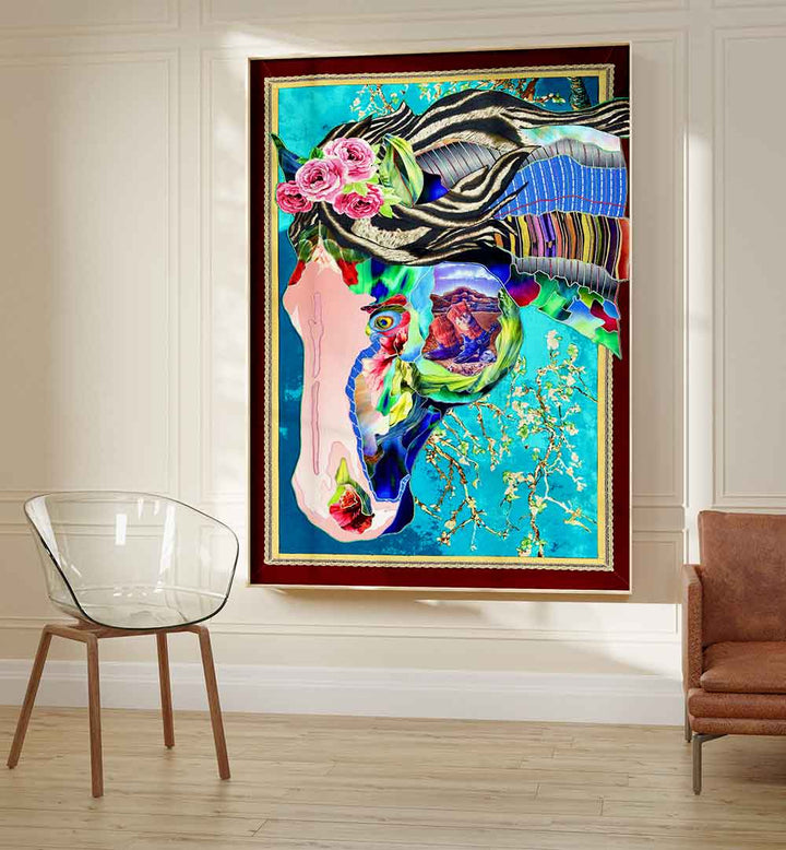 Vibrant LUMINOUS STEED, ANIMAL PAINTINGS artwork, perfect for elevating modern decor in any space.