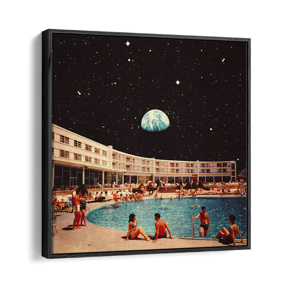 Lunar Pool Surreal Paintings Surreal Art Prints in Black Floater Frame