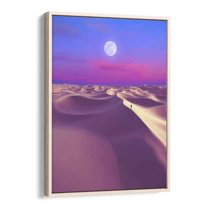 Lunar Solitude by Ritvik Takkar Surrealism in Oak Wood Floater Frame