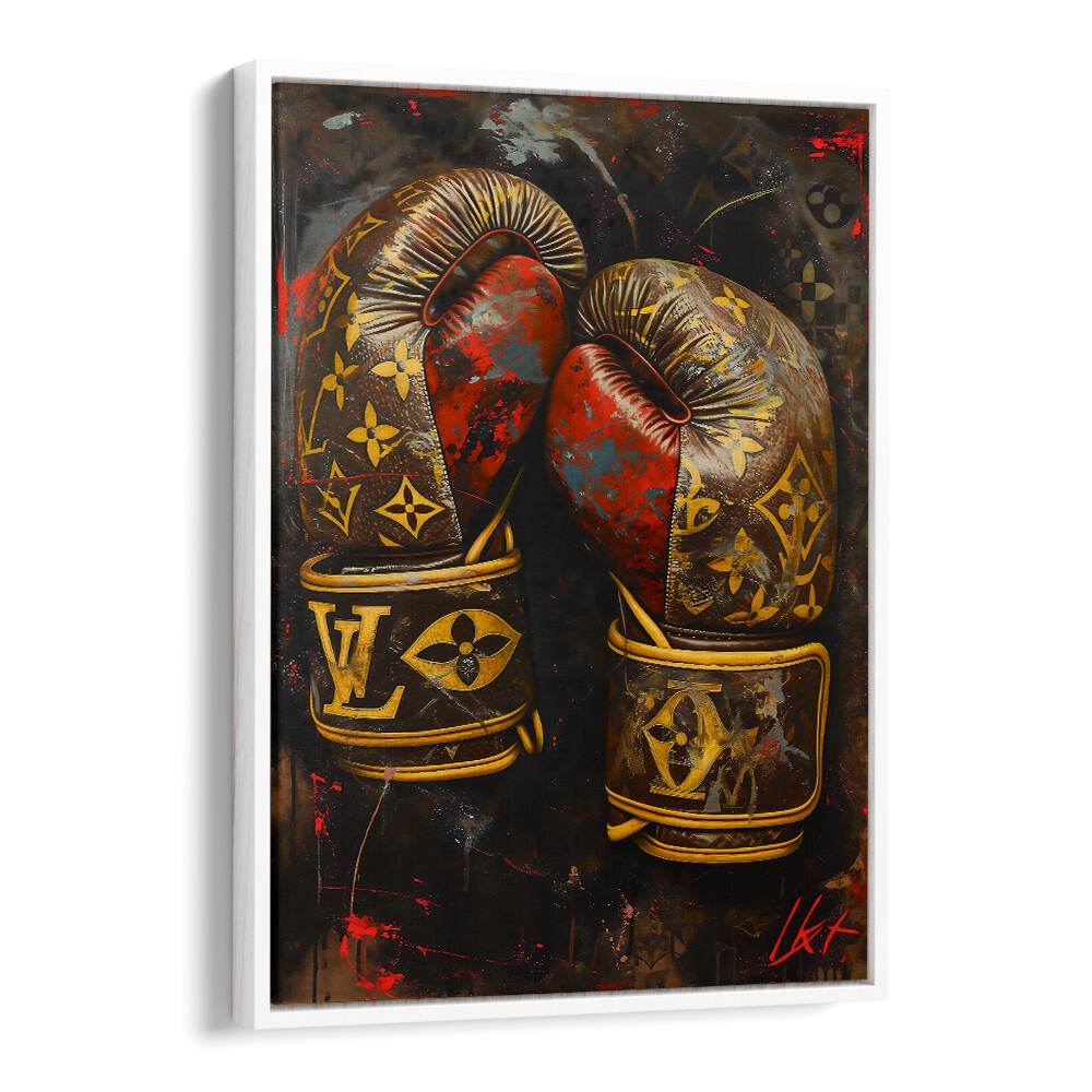 Lv Boxing Gloves Gaming Posters in White Floater Frame