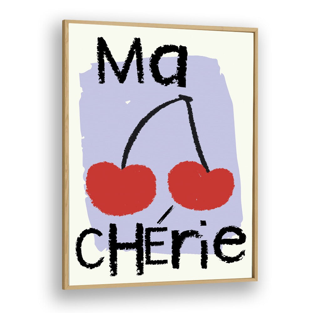 Ma Cherie Fashion Art Artwork in Oak Wood Plain Frame
