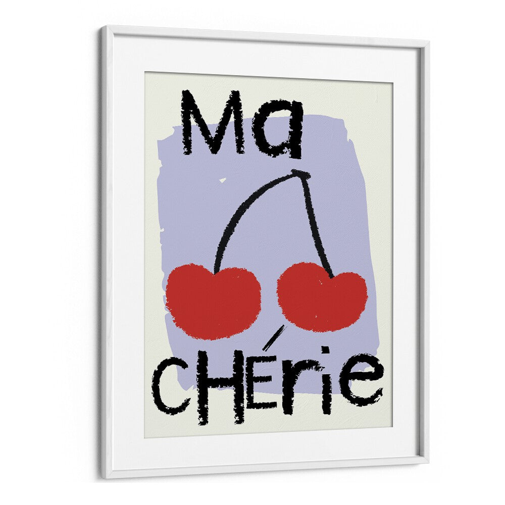 Ma Cherie Fashion Art Artwork in White Frame With Mount