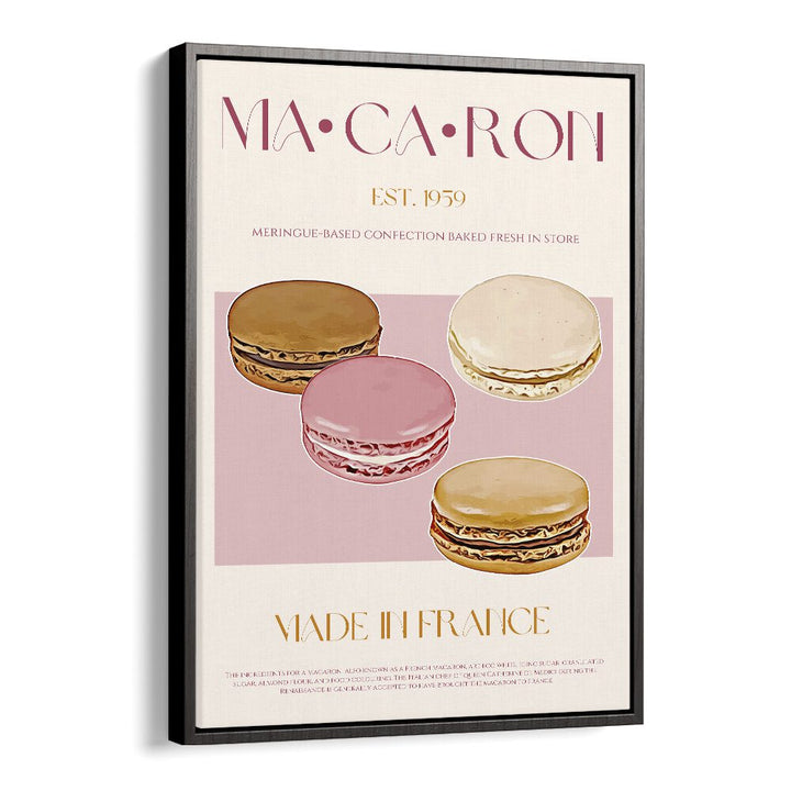 Macaron Print Bar & Cafe Artwork in Black Floater Frame