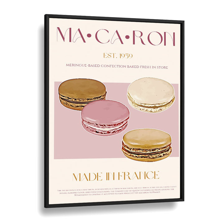 Macaron Print Bar & Cafe Artwork in Black Plain Frame