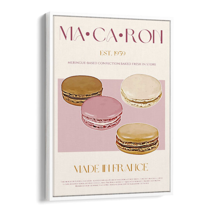 Macaron Print Bar & Cafe Artwork in White Floater Frame