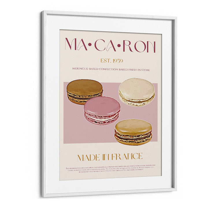 Macaron Print Bar & Cafe Artwork in White Frame With Mount