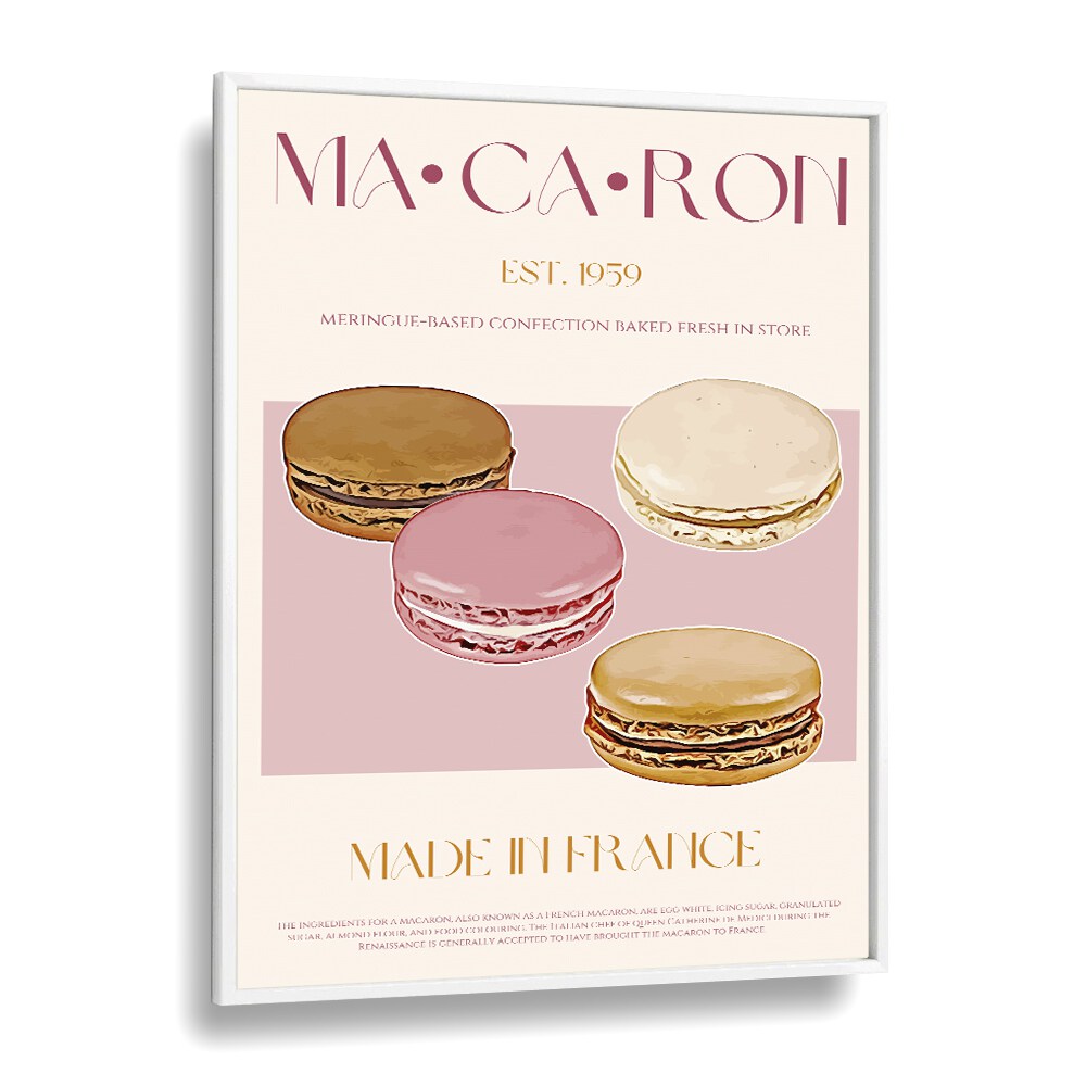 Macaron Print Bar & Cafe Artwork in White Plain Frame