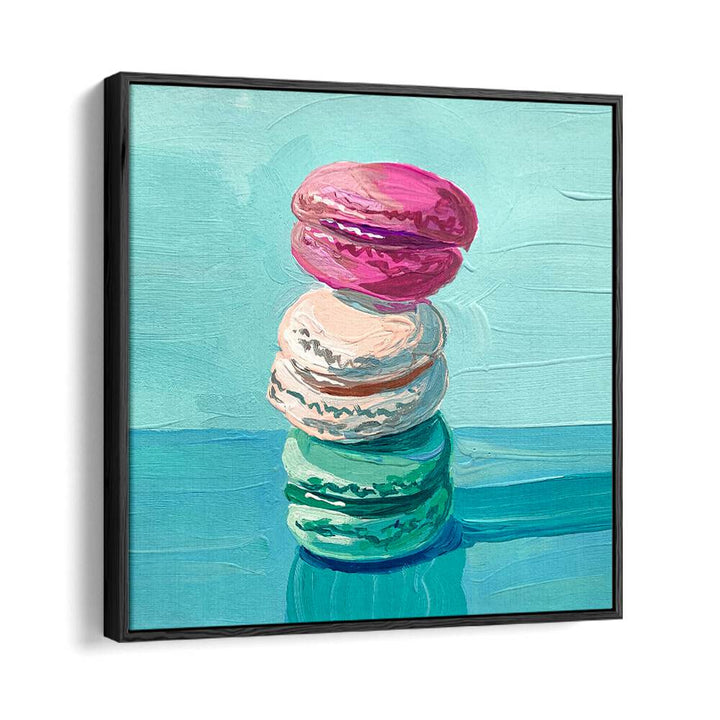 Macarons Bar & Cafe Artwork in Black Floater Frame