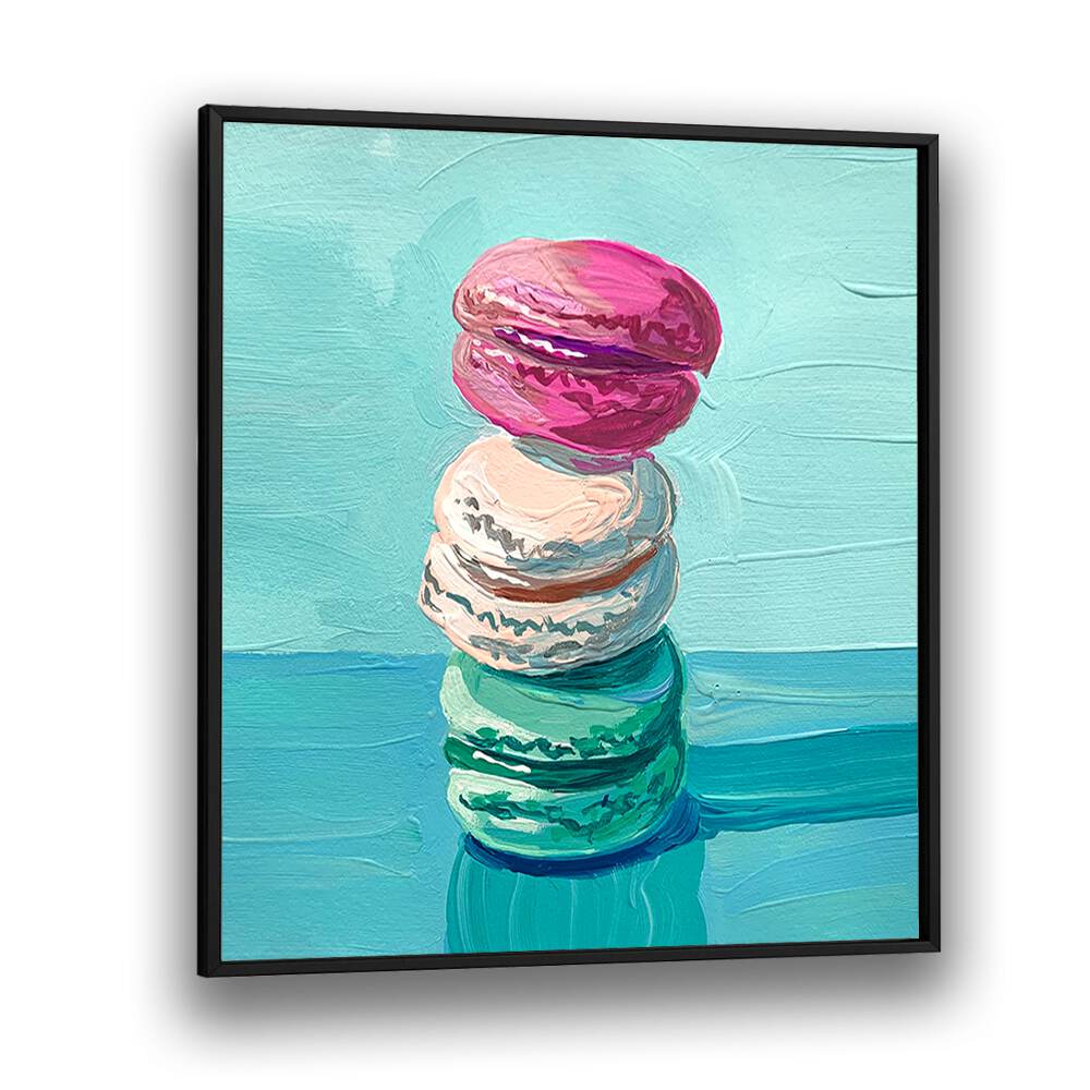 Macarons Bar & Cafe Artwork in Black Plain Frame