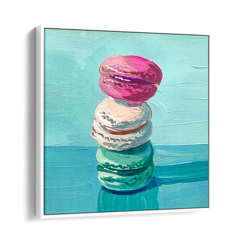 Macarons Bar & Cafe Artwork in White Floater Frame