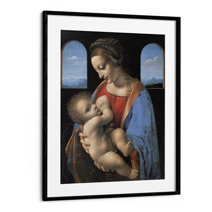 Madona Litta (Mid.1490s) Leonardo Da Vinci art painting Artwork in Black Frame With Mount