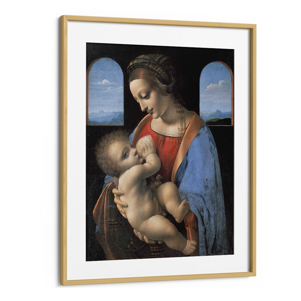 Madona Litta (Mid.1490s) Leonardo Da Vinci art painting Artwork in Oak Wood Frame With Mount