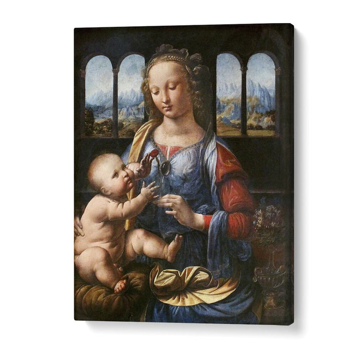 Madonna Of The Carnation (1470s) Leonardo Da Vinci art painting Artwork in Gallery Wrap