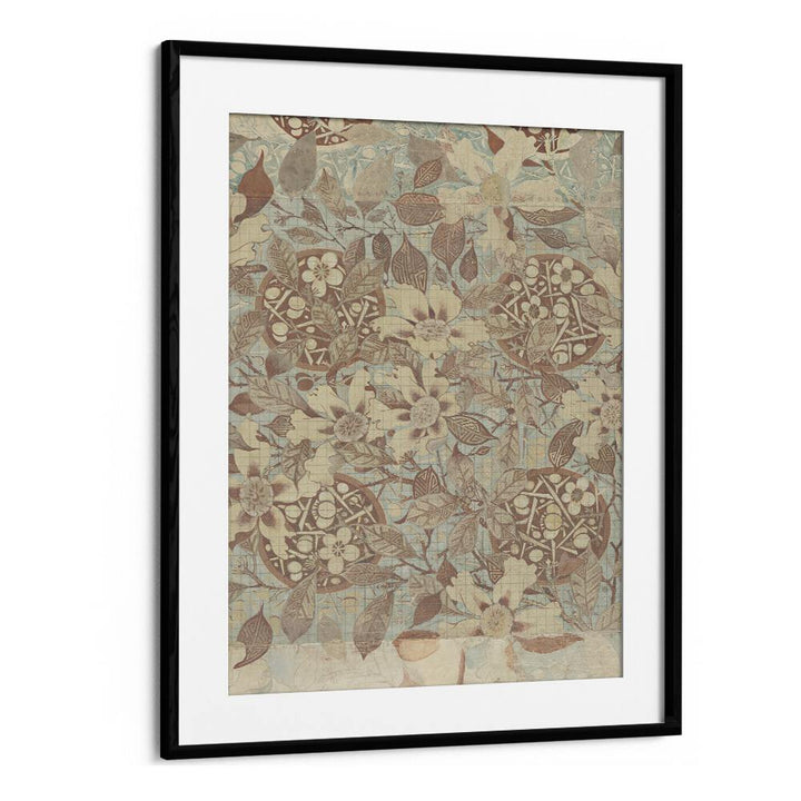 Magnolia Blossom  Botanical Flower Paintings Artwork  in Black Frame With Mount