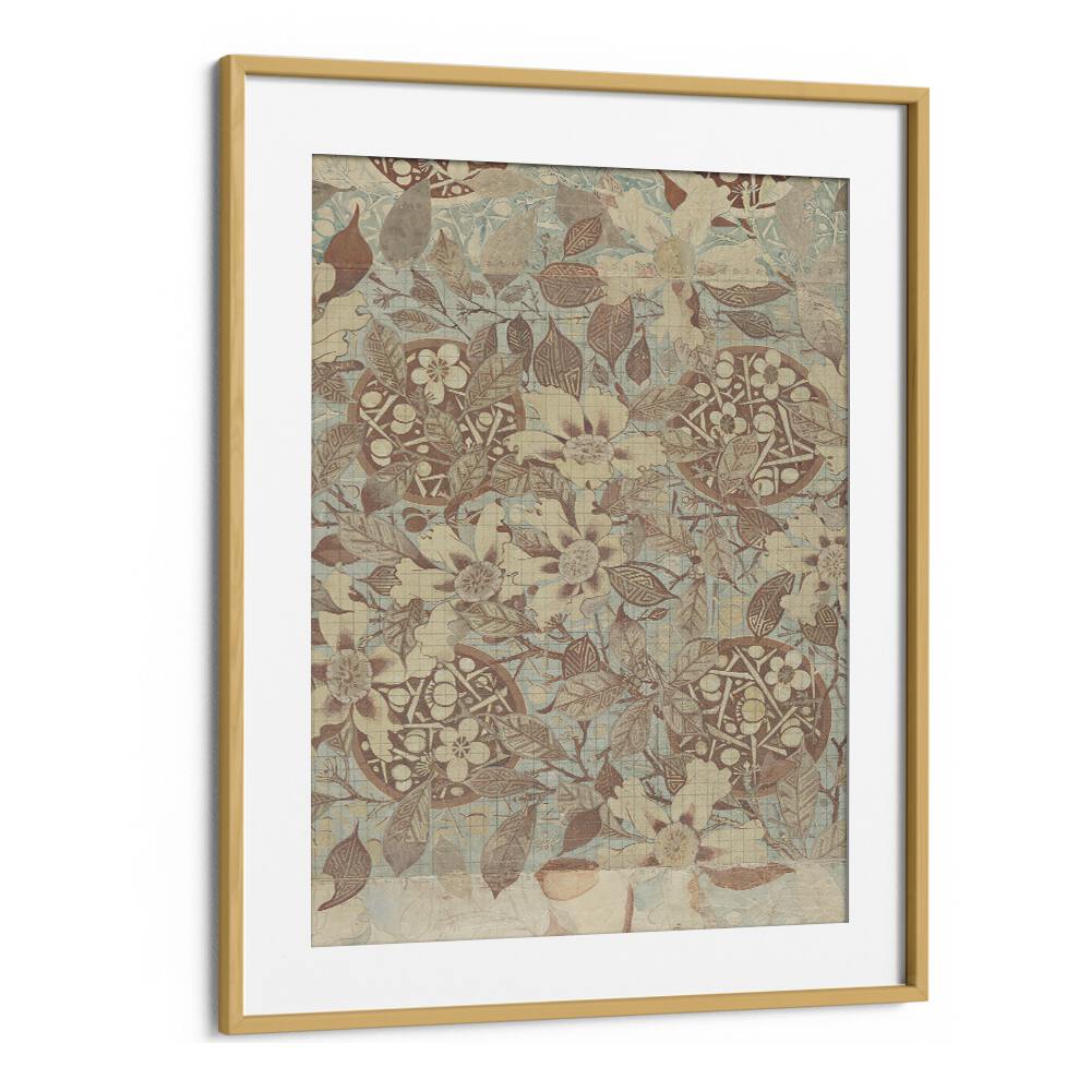 Magnolia Blossom Botanical Flower Paintings Artwork in Oak Wood Frame With Mount