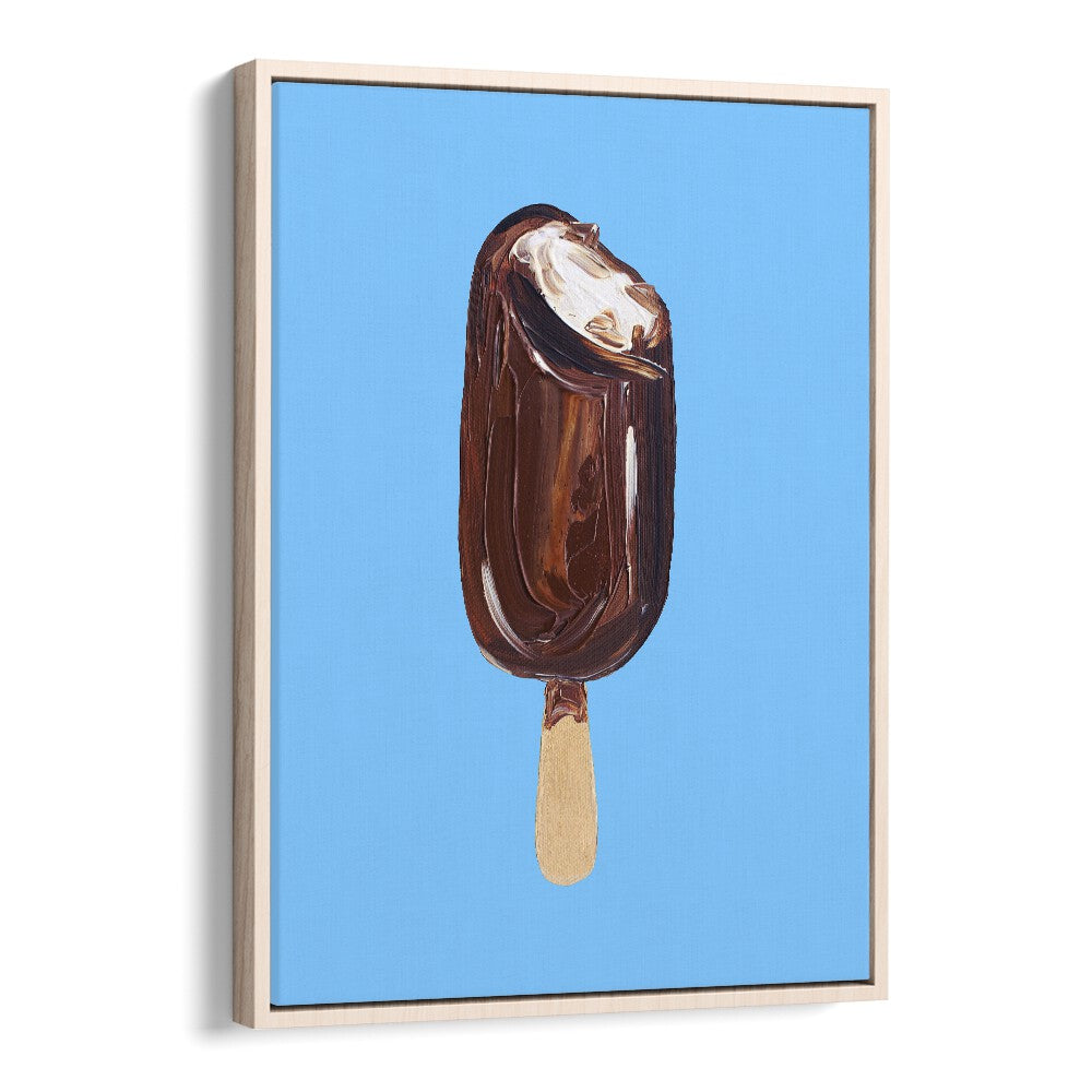 Magnum Ice Cream Bar & Cafe Artwork in Oak Wood Floater Frame