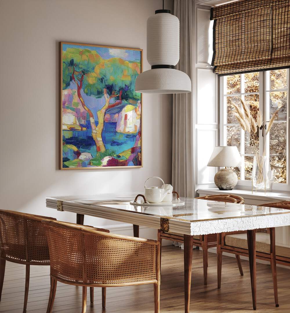Vibrant artwork inspired by MALLORCA SPAIN, enhancing your home with Mediterranean charm and relaxation vibes.