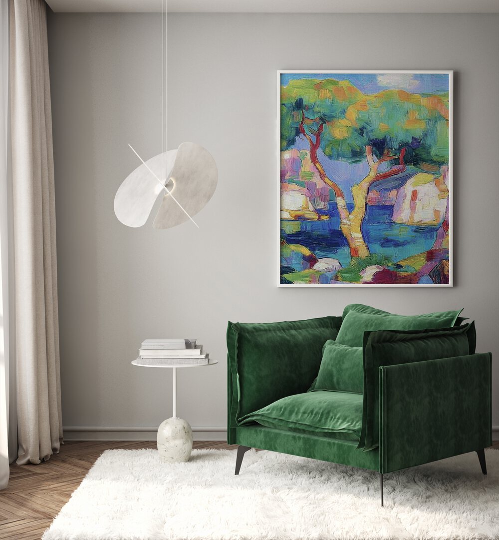 Vibrant artwork capturing the essence of MALLORCA SPAIN, perfect for any relaxing space or getaway decor.