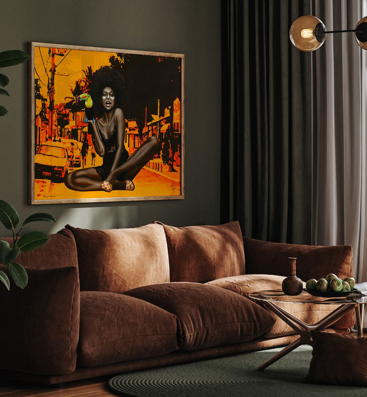 Maluco Beleza By Christian Beijer African Artwork Placed on a wall In A Living Room 