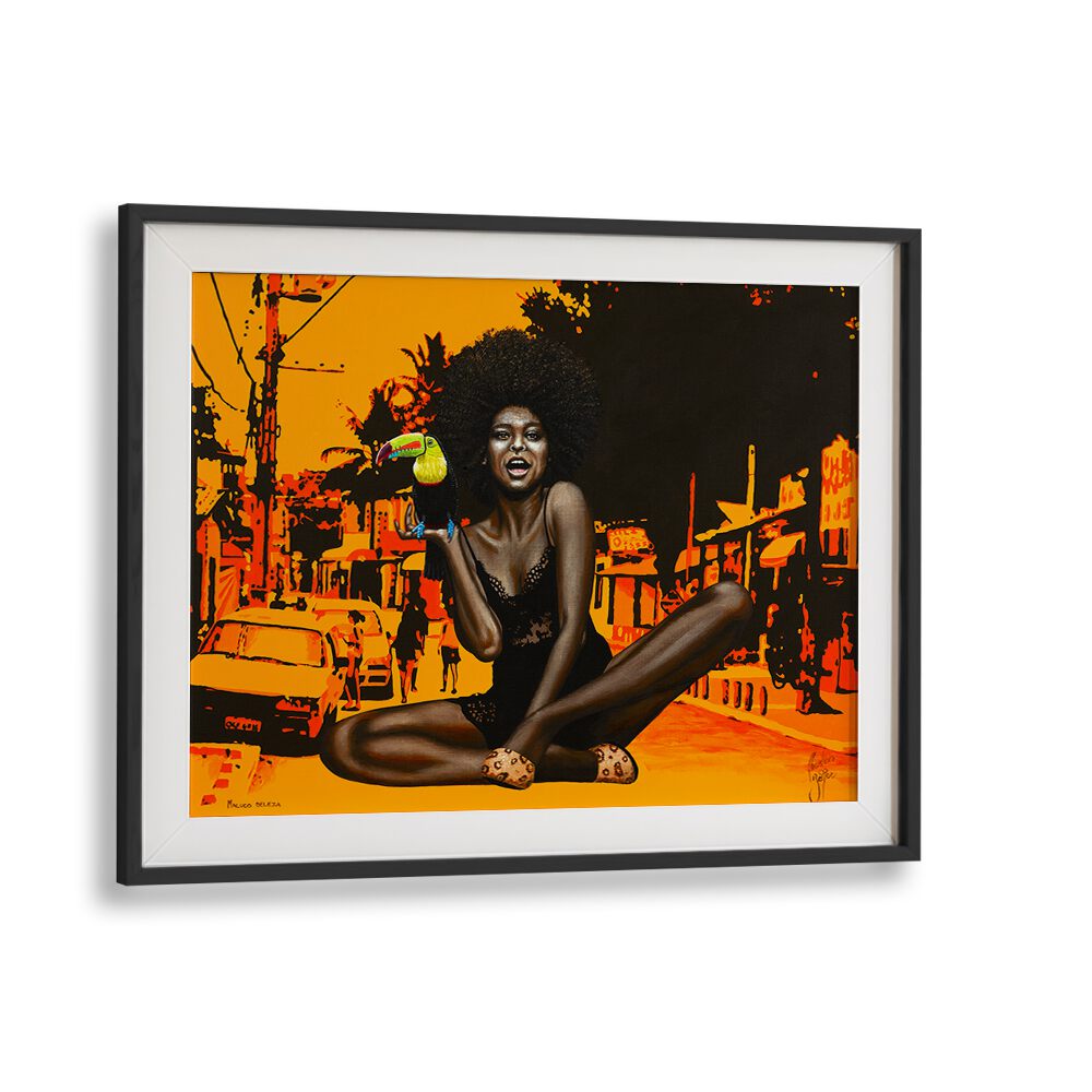 Maluco Beleza  By Christian Beijer African Artwork  in Black Frame With Mount