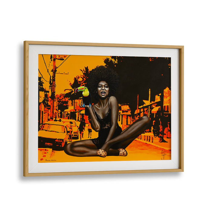 Maluco Beleza  By Christian Beijer African Artwork  in Oak Wood Frame With Mount