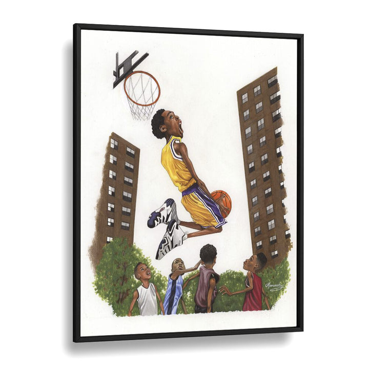 Mamba kid Sports Art Artwork in Black Plain Frame