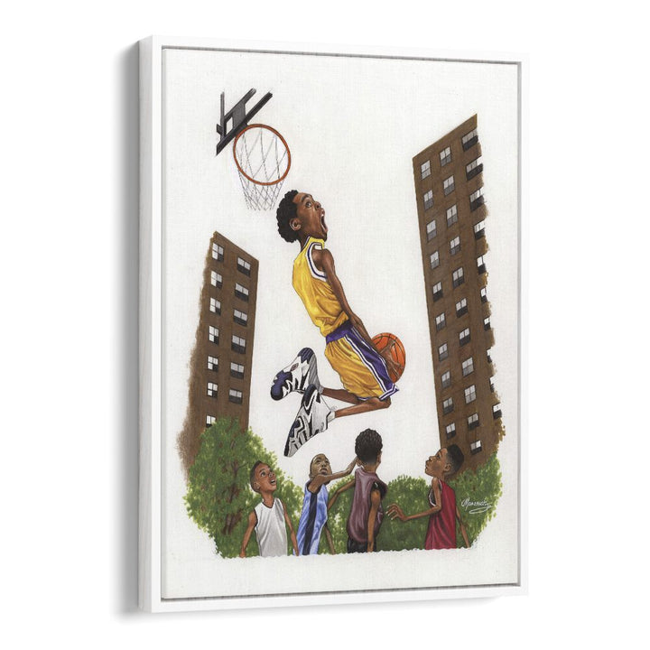 Mamba kid Sports Art Artwork in White Floater Frame