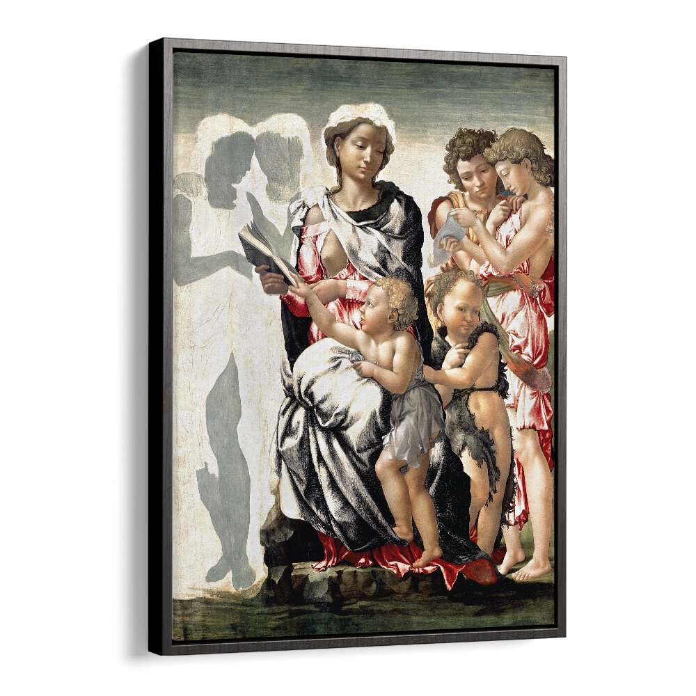 Manchester Madonna (1497) Michelangelo Buonarroti art painting Artwork in Black Floater Frame