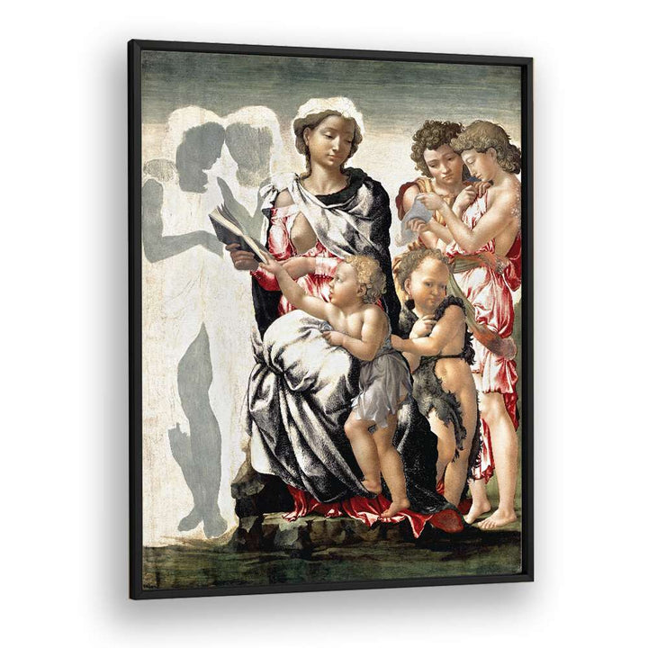 Manchester Madonna (1497) Michelangelo Buonarroti art painting Artwork in Black Plain Frame