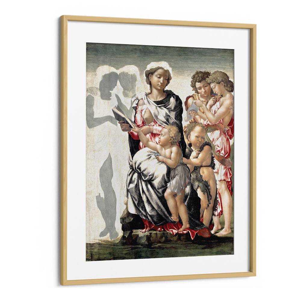 Manchester Madonna (1497) Michelangelo Buonarroti art painting Artwork in Oak Wood Frame With Mount