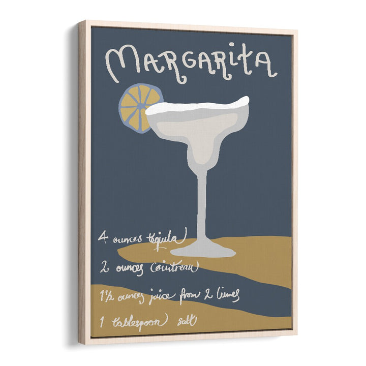 Margarita Bar & Cafe Artwork in Oak Wood Floater Frame