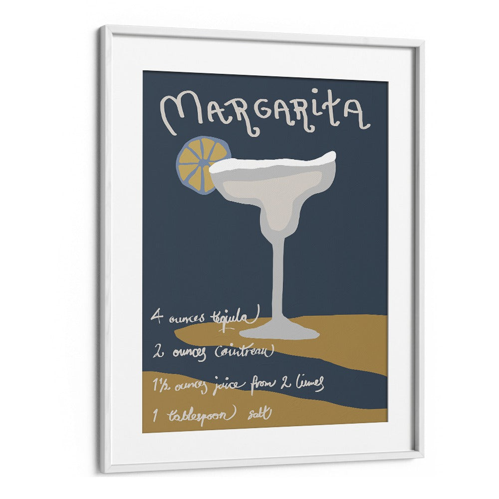 Margarita Bar & Cafe Artwork in White Frame With Mount