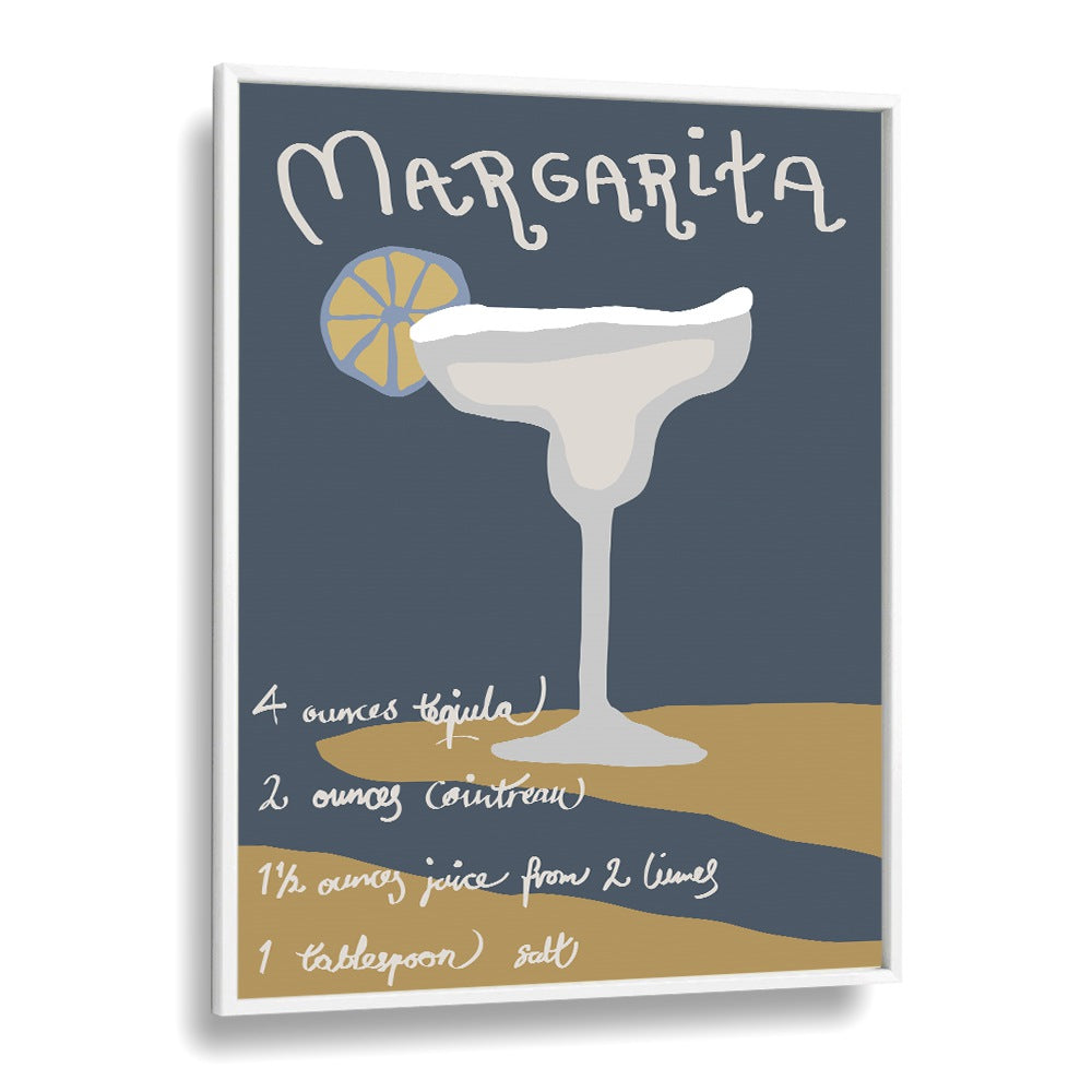 Margarita Bar & Cafe Artwork in White Plain Frame