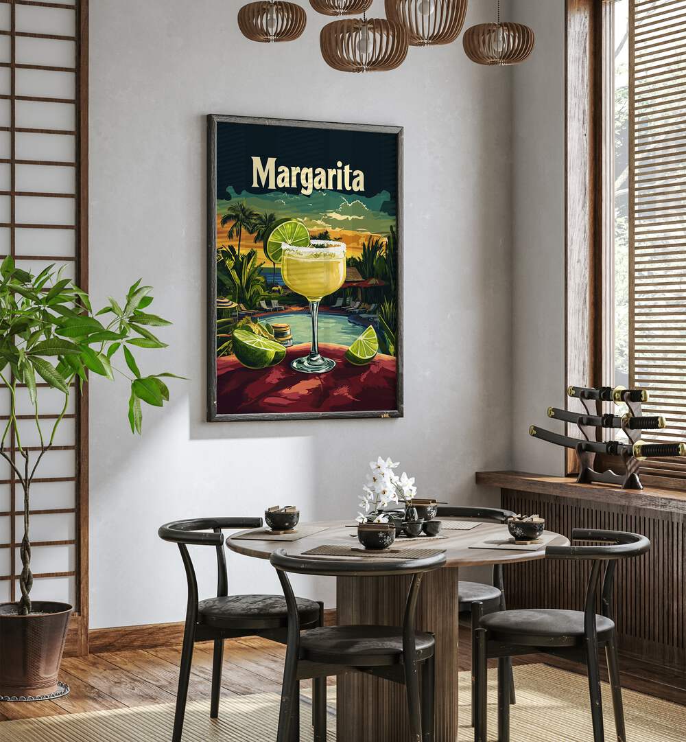 MARGARITA VINTAGE, BAR art adds timeless elegance to your space, featuring a vibrant cocktail and classic decor.