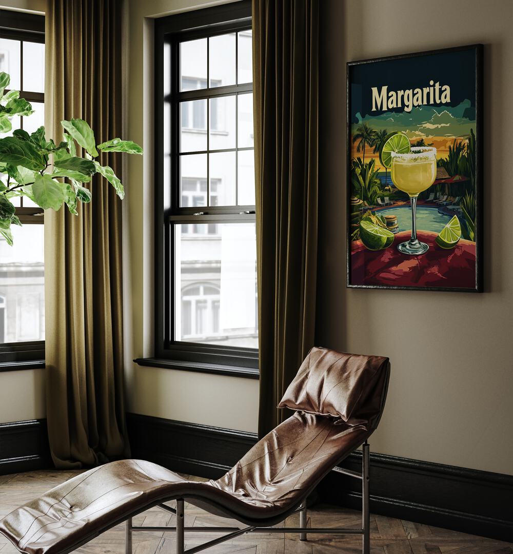 MARGARITA VINTAGE, BAR art brings classic elegance to your space, perfect for any cafe or home decor.