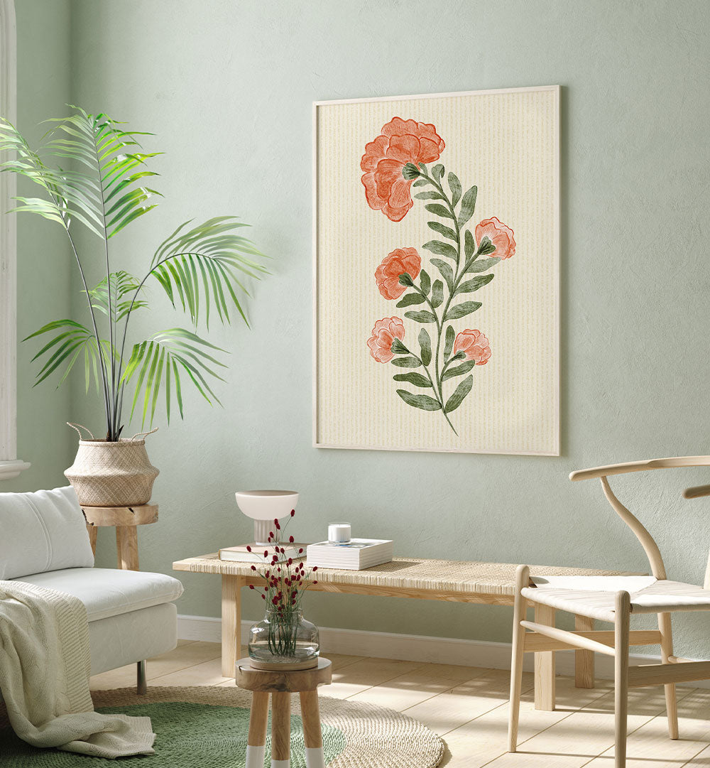 MARIGOLD FLOWERS , FLORAL FLOWER PAINTINGS