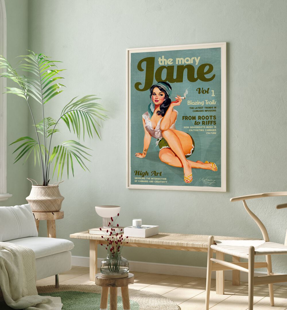 Mary Jane Retro, portraits featuring vibrant pinup cannabis art that celebrates bold femininity and nostalgic charm.