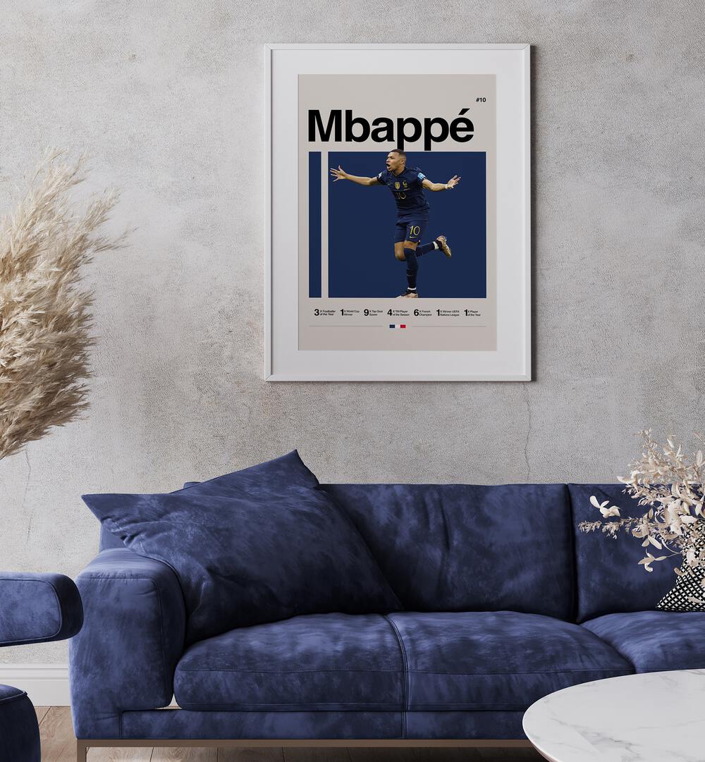 Mbappe Football Posters sports Artwork Placed on a wall In A Living Room 