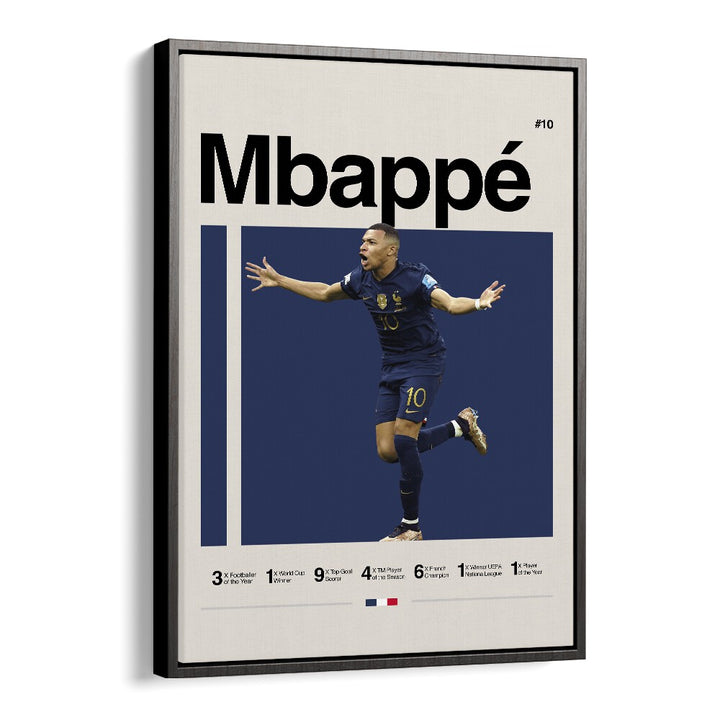 Mbappe Sports Art Artwork in Black Floater Frame