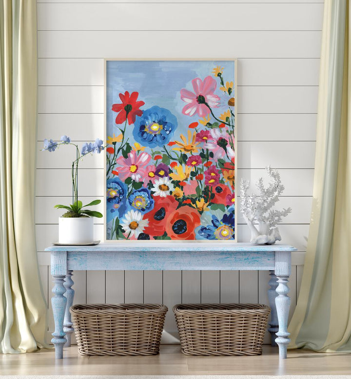 Meadow In June By Ania Zwara Botanical Flower Paintings Artwork Placed on a wall