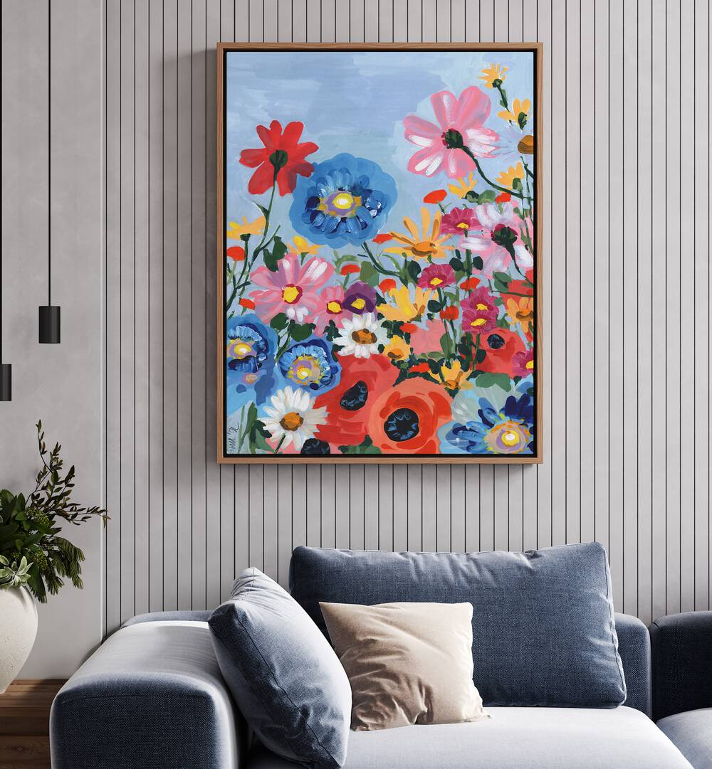 Meadow In June By Ania Zwara Botanical Flower Paintings Artwork Placed on a wall