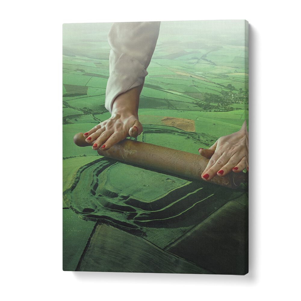 Meadows Roller Landscape Rolling Pin Mountin Rouge Surreal Art Artwork in Gallery Wrap
