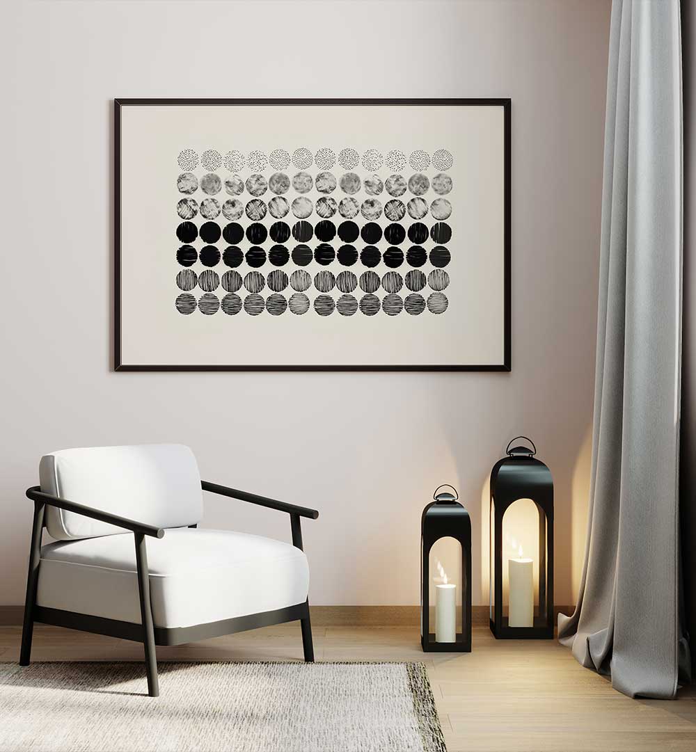 Beautiful abstract paintings titled "MEDITATION CIRCLES," enhancing any space with tranquility and artistic expression.
